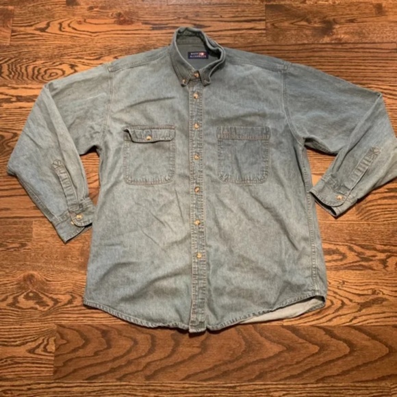 Mark Alexander Womans Casual Button Down Denim L/S Shirt, Size Large - Picture 1 of 7